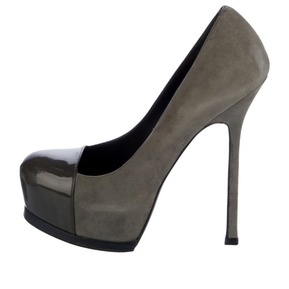 Yves Saint Laurent Dark Gray Platform Heels